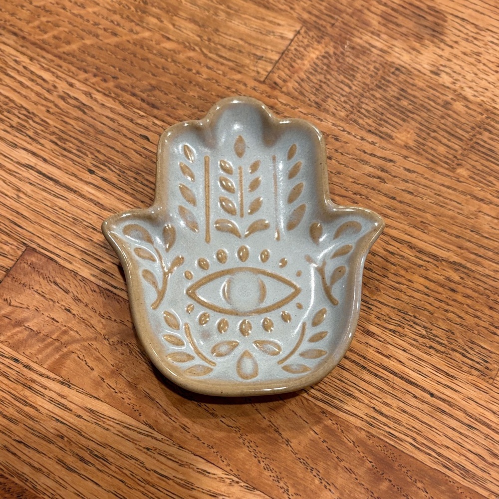 Cost Plus World Market Tan Hamsa Jewelry Tray
